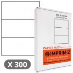 Étiquettes 210 x 99 mm - 100 Feuilles A4 - Papier Mat