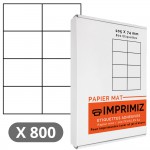 800 Étiquettes 105 X 74 mm - 100 Feuilles A4 - Papier Mat