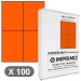 100 Étiquettes 105 x 148,5 mm - Orange fluo - 25 Feuilles autocollantes A4