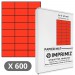 600 Étiquettes 70 x 37 mm - Rouge fluo - 25 Feuilles autocollantes A4