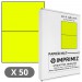 50 Étiquettes 210 x 148,5 mm - Jaune  fluo - 25 Feuilles autocollantes A4