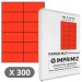 300 Étiquettes 105 x 49,5 mm - Rouge fluo - 25 Feuilles autocollantes A4